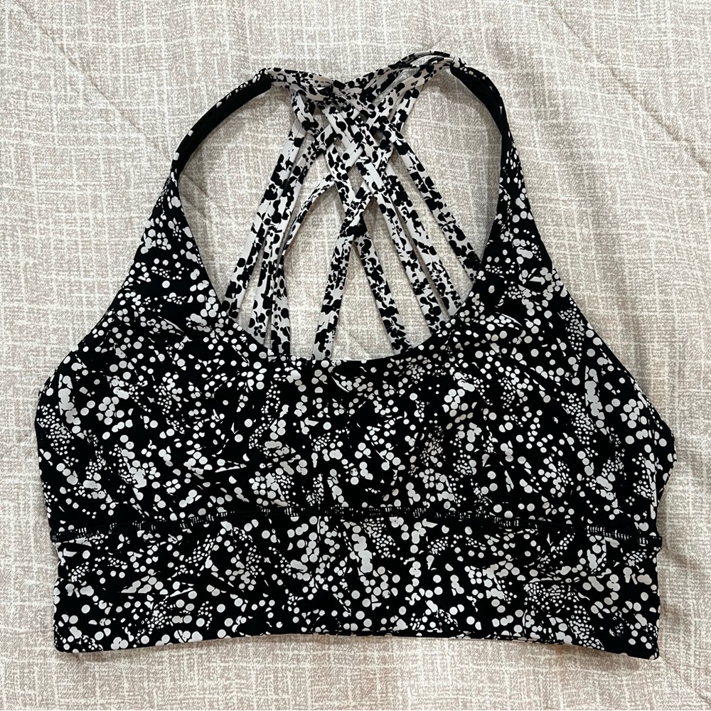 Lululemon free to be Black and White Sports Bra size 10